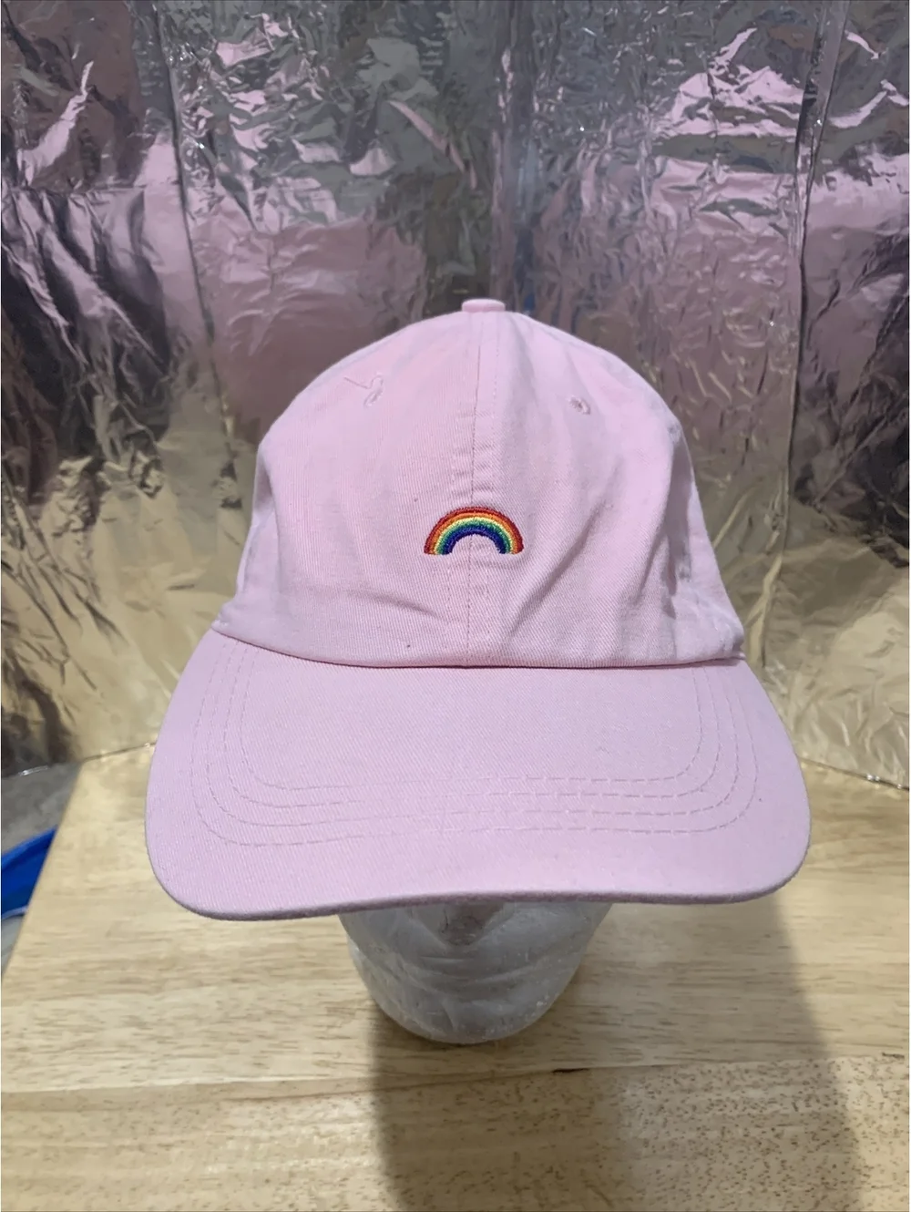 God’s Promise 🌈 Rainbow Arch Of Colors Refraction Dispersion Pink Baseball Cap